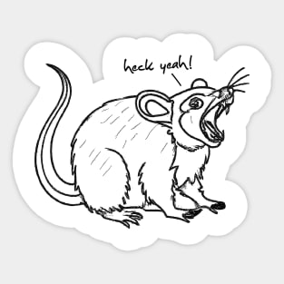 Heck Yeah Possum Lover Sticker